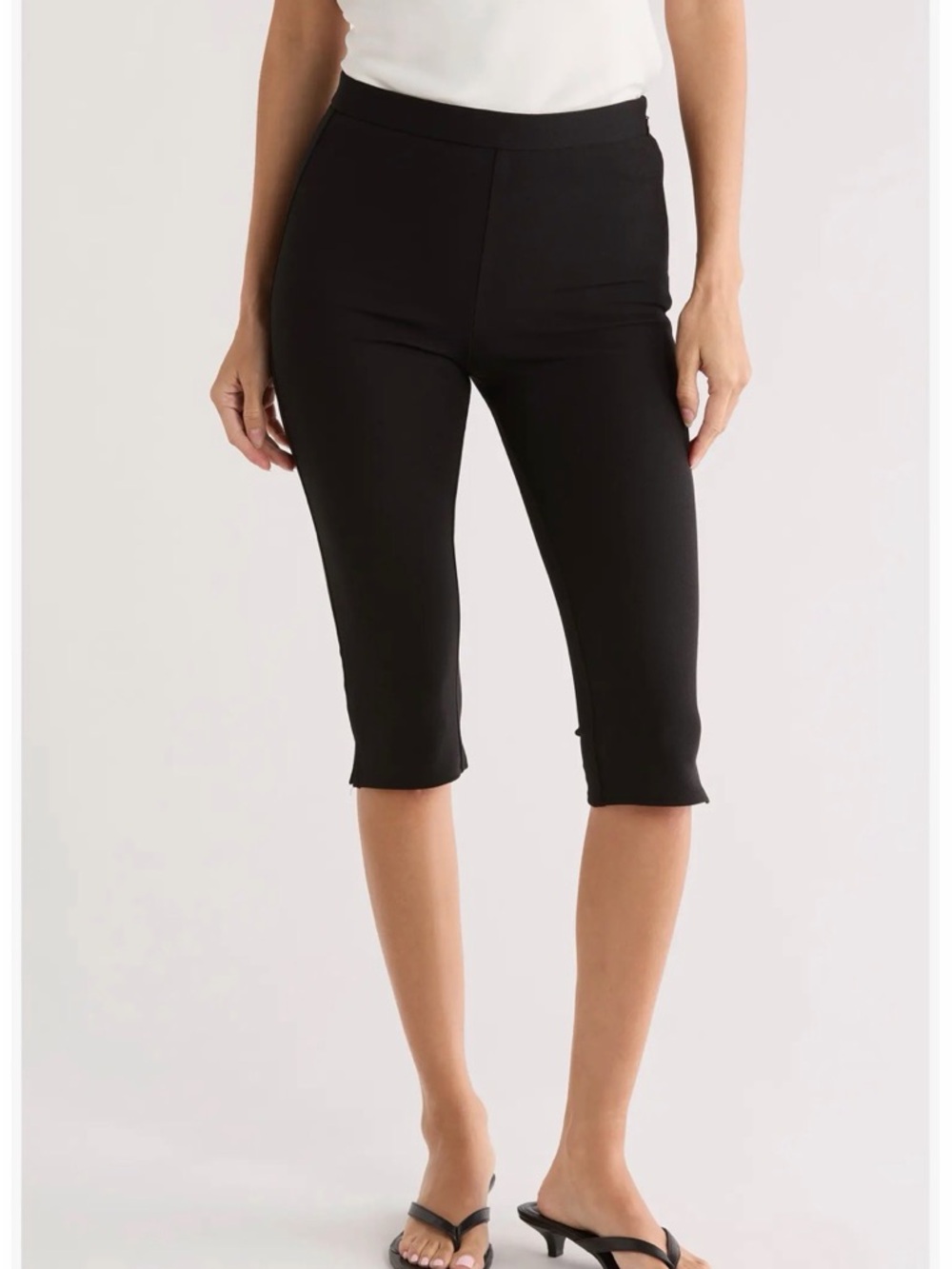 NWT Leith Black Cropped Pull-On Pants - Picture 2 of 3